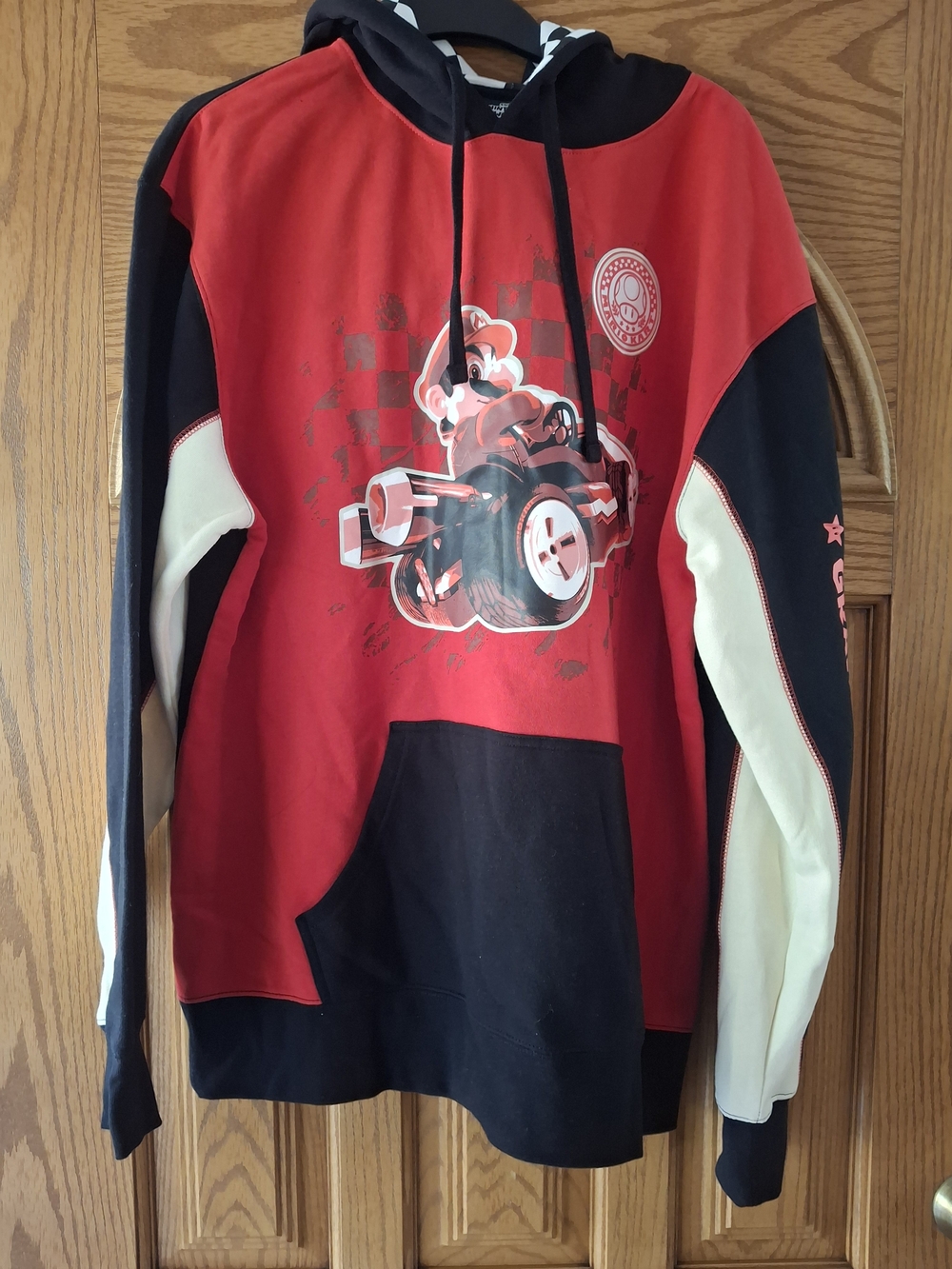 Nintendo Red and Black Checkered Grand Prix Mario Kart Hoodie